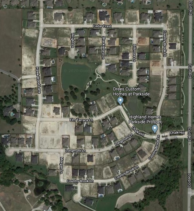 Aerial Google map of our community (November 2019)